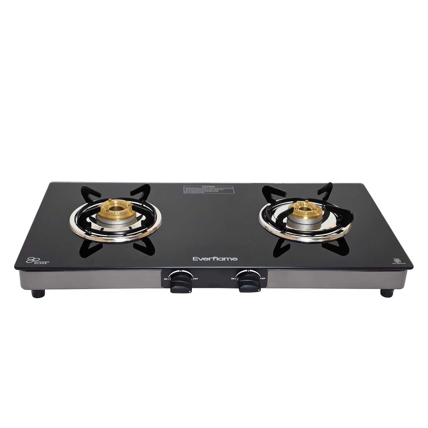 Everflame Aurum 3 Burner Gas Stove | ISI Certified | Manual Ignition LPG Gas Stove | 5G Brass Burner | 5 Years Warranty on (Glass & Burners) + 2 Years Comprehensive Warranty + Doorstep Service