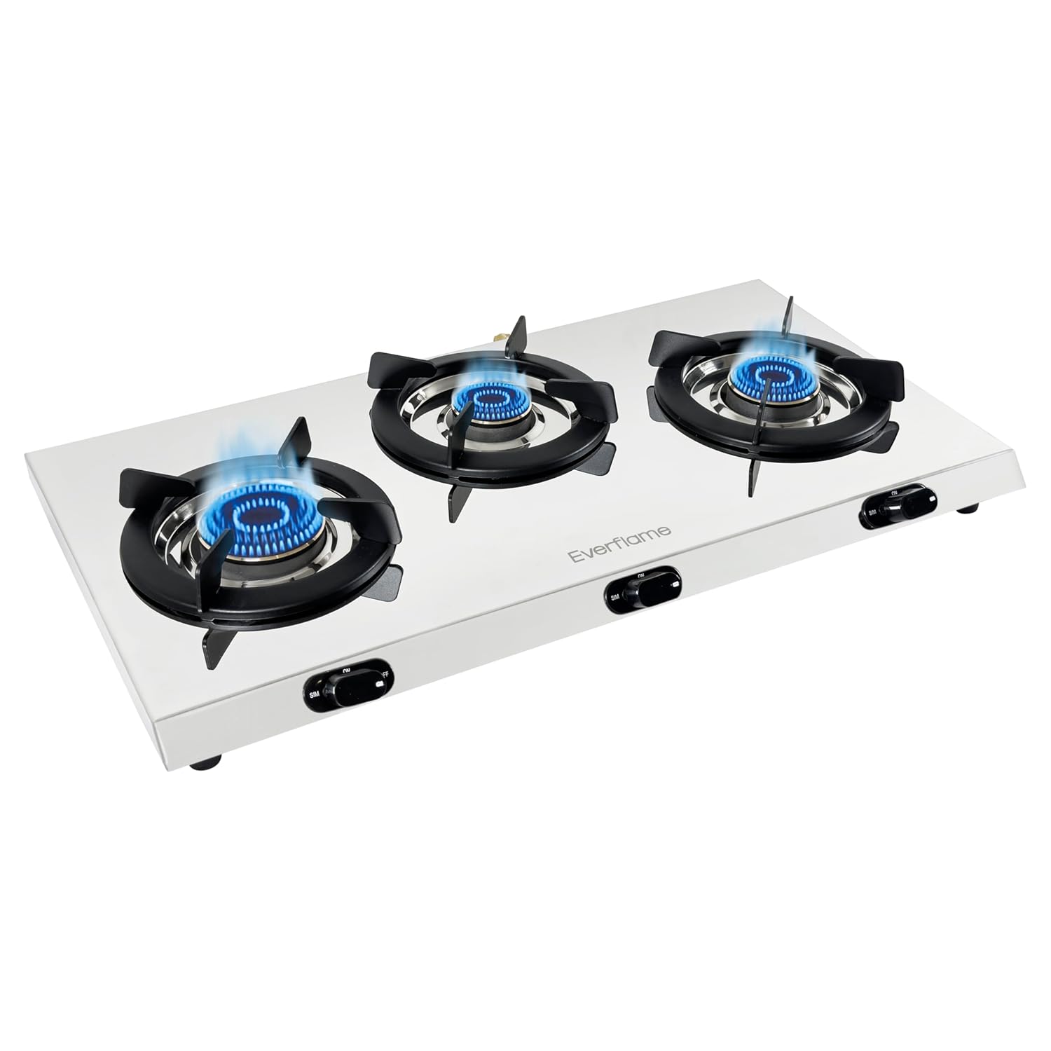 Everflame Aurum 3 Burner Gas Stove | ISI Certified | Manual Ignition LPG Gas Stove | 5G Brass Burner | 5 Years Warranty on (Glass & Burners) + 2 Years Comprehensive Warranty + Doorstep Service - Image 6